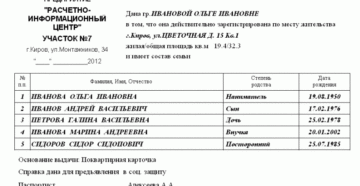 Как выглядит справка о составе семьи