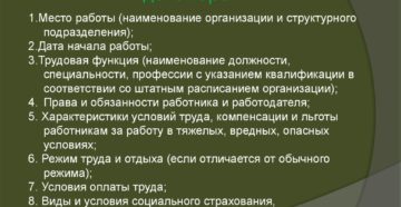 Обязательные условия трудового договора в 2019