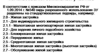Виды разрешенного использования земельных участков в москве
