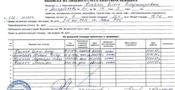 Бланк выписка из лицевого счета квартиросъемщика Бланк выписка из лицевого счета квартиросъемщика