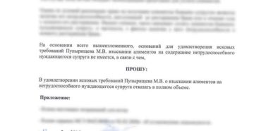 Возражение на исковое заявление о взыскании алиментов на бывшего супруга Возражение на исковое заявление о взыскании алиментов на бывшего супруга