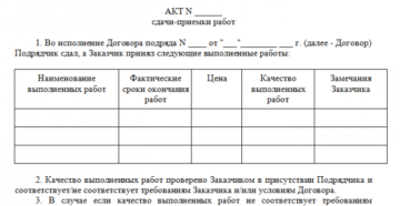 Акт приема передачи или сдачи приемки